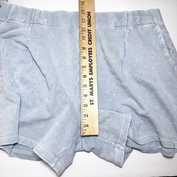 Aerie New Heights Trouser Fleece Short - Cloud Wash Blue XL Lounge Pleats Casual - Picture 10 of 11